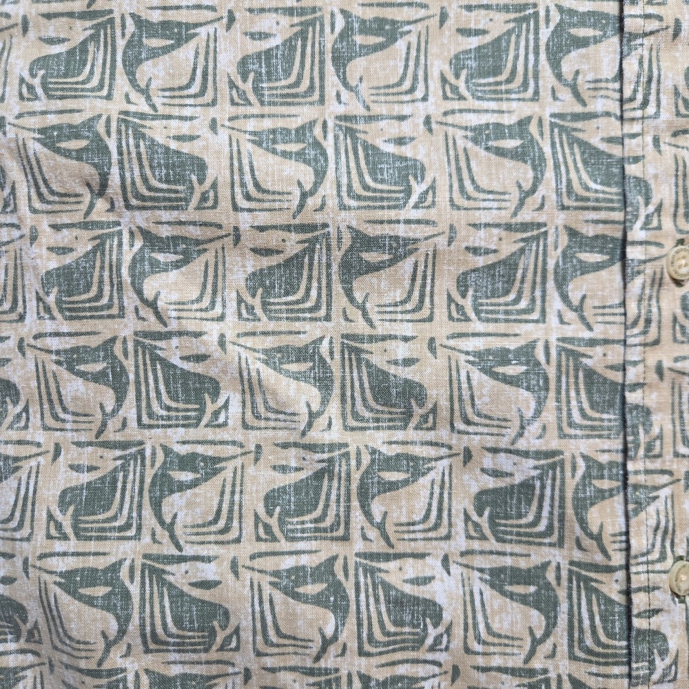 VTG Reyn Spooner Hawaiian Shirt Men Large Swordfish Marlin Fish Animal Print AOP - Picture 2 of 8